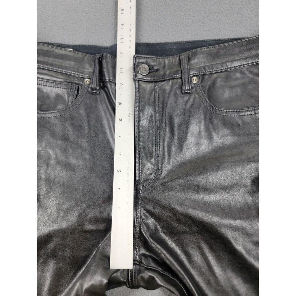 GAP Pants Womens 31 Black Vintage Slim High Rise Faux Leather Coated Modern - Picture 7 of 13